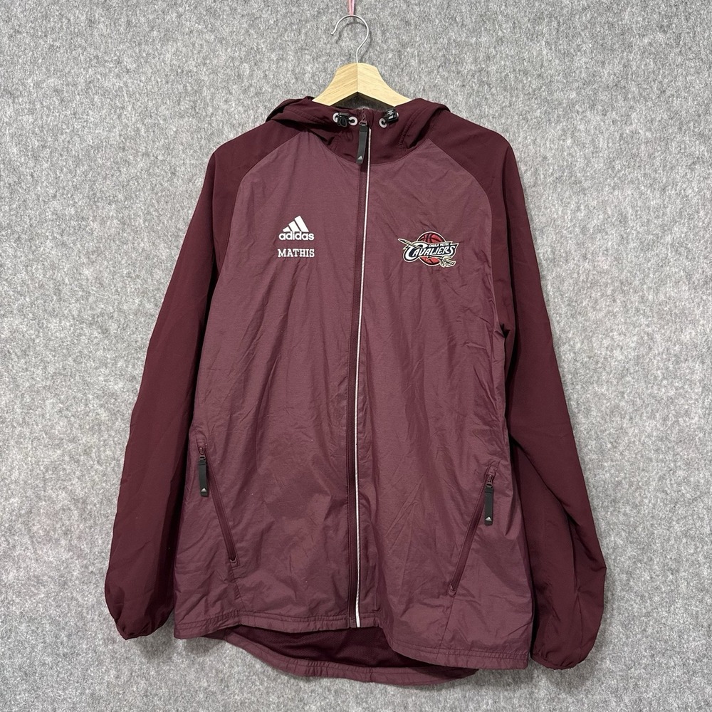 Adidas Cavaliers Maroon Full Zip Hooded Jacket Men's Sz M Mathis Embroidered